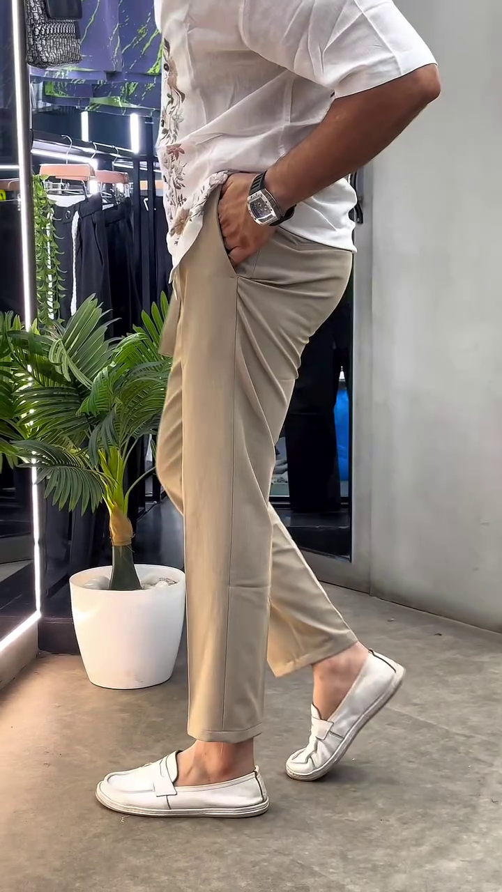 Men Comfort Easy Wash Pleated Gurkha Trousers - Image 5