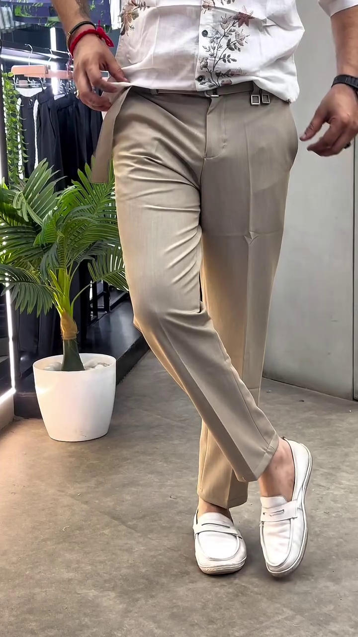 Men Comfort Easy Wash Pleated Gurkha Trousers - Image 3