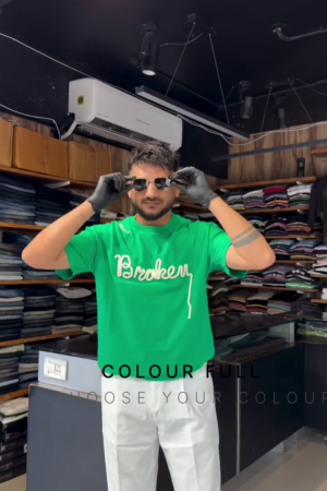 Men's Oversized Printed Green T-Shirt